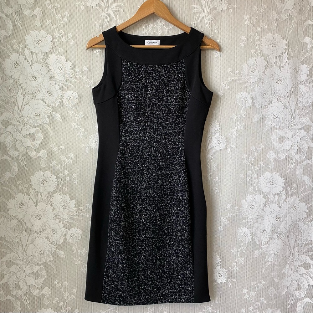 Calvin Klein Black Sleeveless Sheath Dress 6